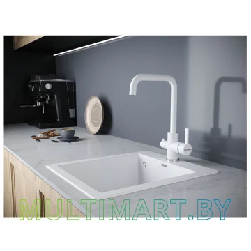 Смеситель Paulmark Logas Lo213021-431TW (белый матовый) картинка 2